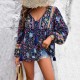 Diyun European and American Women's Clothing Independent Station Cross-border Trade 2025 Spring/Summer Casual Vacation Printed T-shirt Long-sleeved Women's Shirt