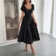 Diyun Cross-border European and American casual vacation style puffed-sleeve long dress women's clothing 2025 Summer Independent store on Amazon Diyun Cross-border European and American casual vacation style puffed-sleeve long dress women's clothing 2025 Summer Independent store on Amazon