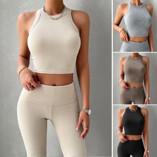 Diyun Amazon Cross-border European and American Women's Clothing 2024 Spring/Summer New sleeveless Slim Sporty Casual set Diyun Amazon Cross-border European and American Women's Clothing 2024 Spring/Summer New sleeveless Slim Sporty Casual set