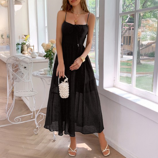 Diyun Cross-border European and American Casual Vacation Halter waisted long Dress Women's clothing 2025 Summer Amazon Independent Station Diyun Cross-border European and American Casual Vacation Halter waisted long Dress Women's clothing 2025 Summer Amazon Independent Station