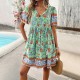 Diyun European and American women's Clothing Amazon Cross-border 2024 Spring/Summer Vacation Style Printed Short-sleeved dress