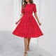 Diyun Cross-border Trade European and American women's clothing Amazon Spring/Summer 2025 Casual polka dot Tie Long Dress