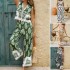 Di Yun's Spring/Summer 2025 casual vacation style Bohemian print contrasting color waistcoat top long pants set women's wear