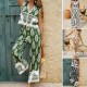 Di Yun's Spring/Summer 2025 casual vacation style Bohemian print contrasting color waistcoat top long pants set women's wear