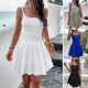 Diyun Cross-border European and American women's clothing Amazon Spring/Summer 2025 export elegant solid color halter sports dress Diyun Cross-border European and American women's clothing Amazon Spring/Summer 2025 export elegant solid color halter sports dress