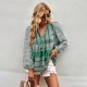 Self-developed and designed Amazon-style Pomixia vacation-style shirt, color-blocking print, all-season top and shirt for women Self-developed and designed Amazon-style Pomixia vacation-style shirt, color-blocking print, all-season top and shirt for women