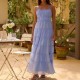 Diyun Cross-border European and American vacation casual style sexy halter lace-up dress for women, Spring/Summer 2025 Amazon Export Diyun Cross-border European and American vacation casual style sexy halter lace-up dress for women, Spring/Summer 2025 Amazon Export