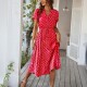 Diyun 2025 Spring/Summer Cross-border European and American Style Casual Vacation Trend Point Printed high-waisted lace-up Dress women's clothing