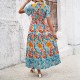 Diyun Cross-border European and American vacation Casual style printed dress Women's clothing Spring/Summer 2025 Amazon Independent Foreign Trade Station Diyun Cross-border European and American vacation Casual style printed dress Women's clothing Spring/Summer 2025 Amazon Independent Foreign Trade Station