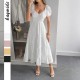 Diyun Cross-border European and American casual vacation style puffed-sleeve long dress women's clothing 2025 Summer Independent store on Amazon Diyun Cross-border European and American casual vacation style puffed-sleeve long dress women's clothing 2025 Summer Independent store on Amazon