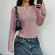 Diyun Cross-border European and American Y2K Spicy Girl Style Button long-sleeved vest T-shirt women's clothing 2025 Spring/Summer Amazon Independent Store Diyun Cross-border European and American Y2K Spicy Girl Style Button long-sleeved vest T-shirt women's clothing 2025 Spring/Summer Amazon Independent Store