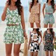 Diyun European and American Women's Clothing Amazon Cross-border 2024 Spring/Summer Export Casual and Elegant Printed Vest and Shorts Set Diyun European and American Women's Clothing Amazon Cross-border 2024 Spring/Summer Export Casual and Elegant Printed Vest and Shorts Set