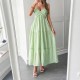 Diyun Cross-border European and American casual vacation halter semi-transparent dress women's clothing 2025 Summer Amazon Independent Station Diyun Cross-border European and American casual vacation halter semi-transparent dress women's clothing 2025 Summer Amazon Independent Station