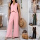 Diyun 2025 Spring/Summer Cross-border Amazon European and American Casual Commuting Vacation Style Solid color waistcoat wide-leg long pants set