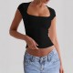 Diyun Cross-border European and American yoga wear, sports elastic slimming T-shirt women's clothing, Summer 2025 Amazon Independent foreign Trade Station