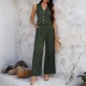 Diyun 2025 Spring/Summer Cross-border Amazon European and American Casual Commuting Vacation Style Solid color waistcoat wide-leg long pants set