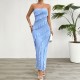 Diyun European and American women's clothing cross-border trade Amazon 2025 Spring/Summer Sexy body-hugging solid color strapless dress Diyun European and American women's clothing cross-border trade Amazon 2025 Spring/Summer Sexy body-hugging solid color strapless dress