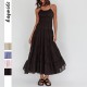 Diyun Cross-border European and American vacation casual style sexy halter lace-up dress for women, Spring/Summer 2025 Amazon Export Diyun Cross-border European and American vacation casual style sexy halter lace-up dress for women, Spring/Summer 2025 Amazon Export