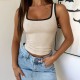 Diyun 2025 Spring/Summer Cross-border Amazon Europe and America Y2K sporty Slimming Knitted threaded color-blocking Vest Women's T-shirt