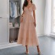 Diyun Cross-border European and American Casual Vacation waistband A-line long dress women's clothing 2025 Summer Independent Store on Amazon Diyun Cross-border European and American Casual Vacation waistband A-line long dress women's clothing 2025 Summer Independent Store on Amazon