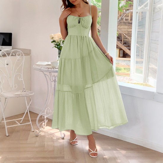 Diyun Cross-border European and American Casual Vacation Halter waisted long Dress Women's clothing 2025 Summer Amazon Independent Station Diyun Cross-border European and American Casual Vacation Halter waisted long Dress Women's clothing 2025 Summer Amazon Independent Station