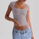 Diyun Cross-border European and American yoga wear, sports elastic slimming T-shirt women's clothing, Summer 2025 Amazon Independent foreign Trade Station