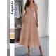 Diyun Cross-border European and American Casual Vacation waistband A-line long dress women's clothing 2025 Summer Independent Store on Amazon Diyun Cross-border European and American Casual Vacation waistband A-line long dress women's clothing 2025 Summer Independent Store on Amazon