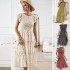 Diyun's European and American cross-border Amazon independent station floral print dress 2023 summer foreign trade women's clothing elegant long dress