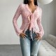 Diyun Cross-border Foreign Trade Women's Top Independent Station 2024 Spring/Summer Sexy and Fitted Long-sleeved Lace Trim top Diyun Cross-border Foreign Trade Women's Top Independent Station 2024 Spring/Summer Sexy and Fitted Long-sleeved Lace Trim top