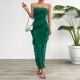 Diyun European and American women's clothing cross-border trade Amazon 2025 Spring/Summer Sexy body-hugging solid color strapless dress Diyun European and American women's clothing cross-border trade Amazon 2025 Spring/Summer Sexy body-hugging solid color strapless dress