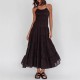 Diyun Cross-border European and American vacation casual style sexy halter lace-up dress for women, Spring/Summer 2025 Amazon Export Diyun Cross-border European and American vacation casual style sexy halter lace-up dress for women, Spring/Summer 2025 Amazon Export