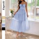 Diyun Cross-border European and American Casual Vacation Halter waisted long Dress Women's clothing 2025 Summer Amazon Independent Station Diyun Cross-border European and American Casual Vacation Halter waisted long Dress Women's clothing 2025 Summer Amazon Independent Station