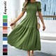 Diyun Cross-border European and American Casual Vacation style lotus leaf sleeve corset women's long Dress for Spring/Summer 2025 Amazon Diyun Cross-border European and American Casual Vacation style lotus leaf sleeve corset women's long Dress for Spring/Summer 2025 Amazon