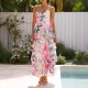 Diyun Cross-border European and American vacation Casual style floral small halter Dress Women's clothing for Spring/Summer 2025 Amazon Export Diyun Cross-border European and American vacation Casual style floral small halter Dress Women's clothing for Spring/Summer 2025 Amazon Export