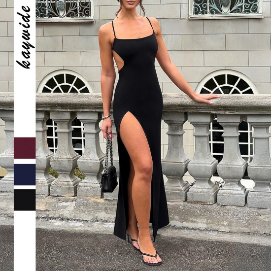 Diyun Cross-border European and American Y2K sexy style halter slit body-hugging dress for women's clothing Spring/Summer 2025 Amazon Diyun Cross-border European and American Y2K sexy style halter slit body-hugging dress for women's clothing Spring/Summer 2025 Amazon